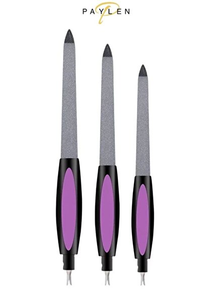 PAYLEN İki Uçlu Çift Taraflı Tırnak Eti Temizleyicili 3'lü Tırnak Törpü Seti
