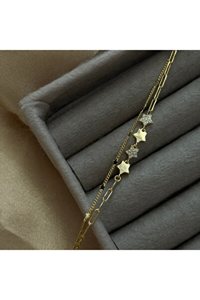 olvera shine سوار من الفولاذ 316L مكون من نجمتين ذهبيتين