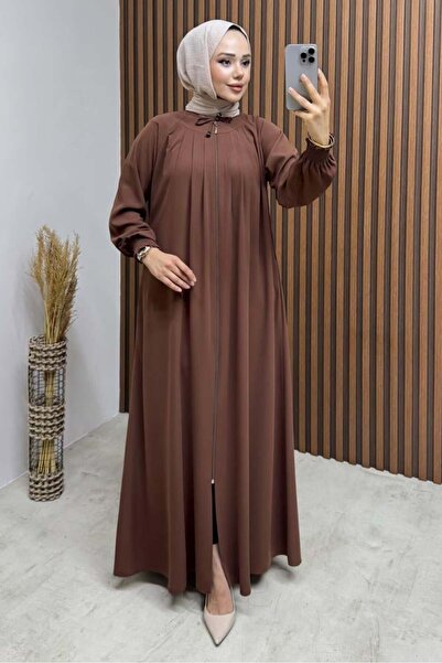 Kalemen Moda Medina Ferace 2047 Brown with Tie Collar