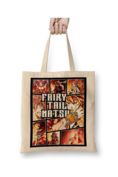 Toyaso Fairy Tail Natsu Dragneel Geantă de pânză albă în stil Gta Geantă de c...