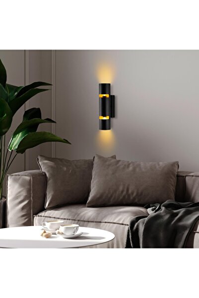 AmberLED Modern Metal Body Lighting Double Black Sconce