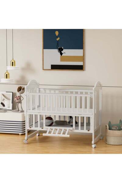 Baby Star Wooden Crib for Infants with Vibration and Mosquito Net