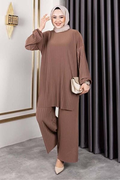 Kalemen Moda Piliseli Sandy Takım 1001 Taba