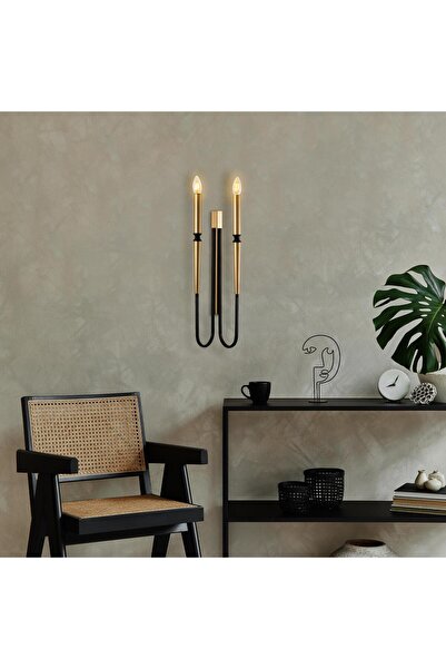 AmberLED Black Lighting with Minimal Metal Head, E14 Compatible for Living Ro...