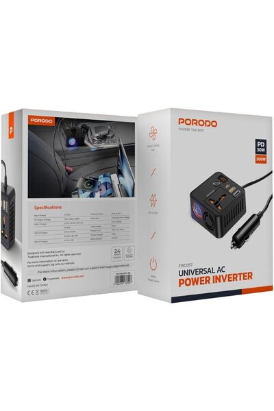 porodo Universal AC Power Inverter 200W