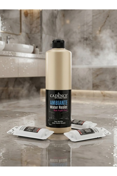 Cadence Ambiante Metalik Fayans ve Tezgah Boyası AWM-02 Platin 500 ml Islak Z...
