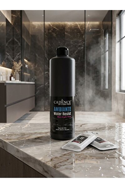 Cadence Ambiante Metalik Fayans ve Tezgah Boyası AWM-08 Siyah 500 ml Islak Ze...