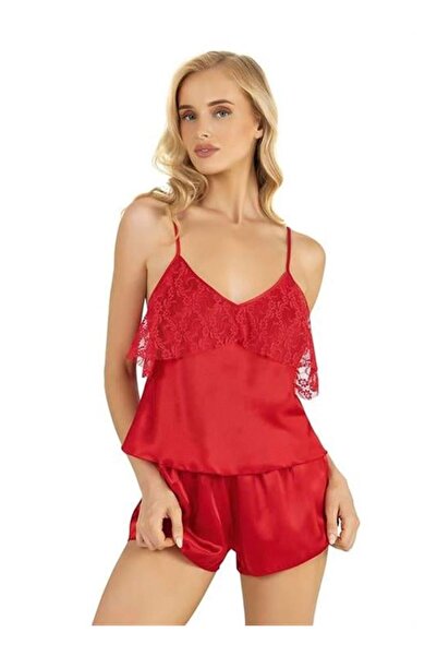 byasafkids Red Satin Shorts Set 9214