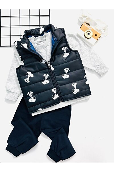 cacobutik سترة قابلة للنفخ للأولاد سنوبي مطبوع مبطن بالصوف بدلة رياضية مكونة ...