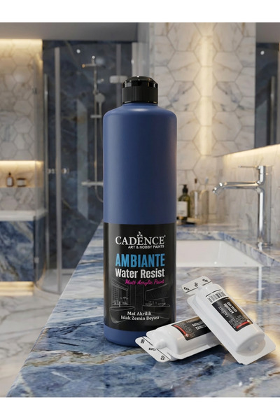 Cadence Ambiante Fayans Tezgah Boyası AW-10 Okyanus 500 ml Islak Zemin Suya D...