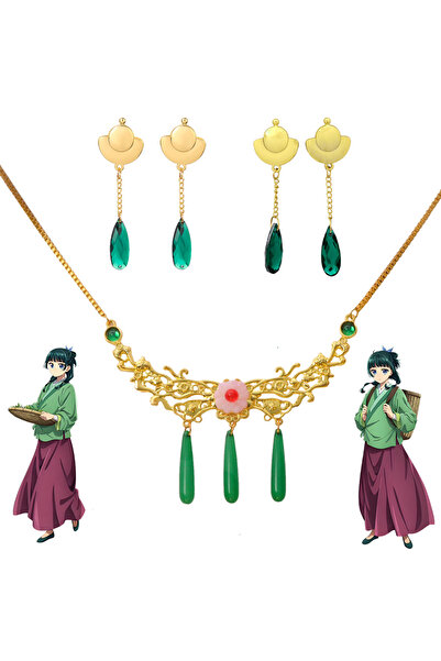 Miniso Blue Zinc Anime The Apothecary Diaries Maomao Cosplay Necklace Earring...