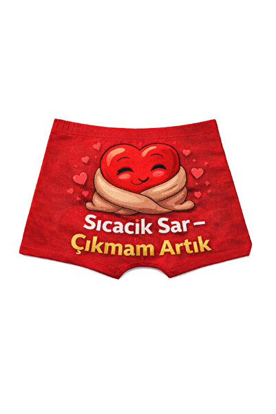 HediyeMania Special Gift for Valentine's Day Warm Sar Printed Spirili Red Men...
