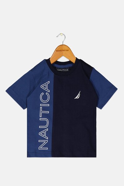 Nautica Kids Boy Short Sleeve Brand Logo T-Shirts, Navy Combo