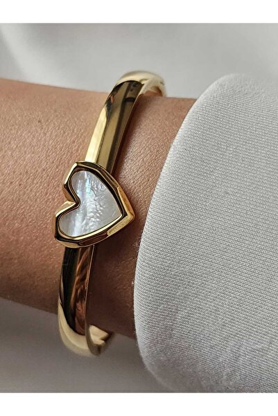 ZÜLİSCH KALPLİ BİLEKLİK ÇELİK 14K GOLD KELEPÇE 316L