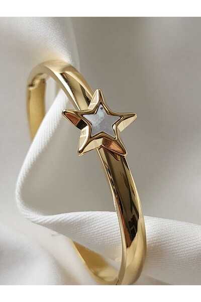 ZÜLİSCH YILDIZLI BİLEKLİK ÇELİK 14K GOLD KELEPÇE 316L