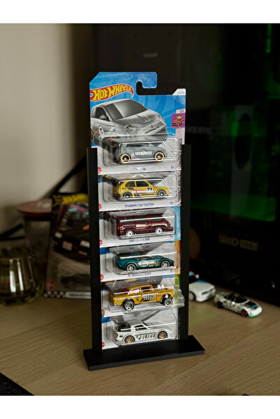 clifss Hot Wheel Standart Uyumlu Dekoratif 6'lı Araba Standı - Siyah
