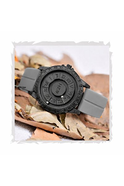 MACON Magnetic Ball Watch Quartz Black Dial Unisex Rolling Pointer Silicone S...