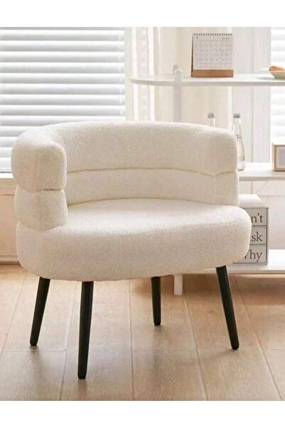 Mtanvxay أريكة دائرية مبطنة بذراعين أسطوانيتين من مخمل الخروف، كرسي استرخاء ف...