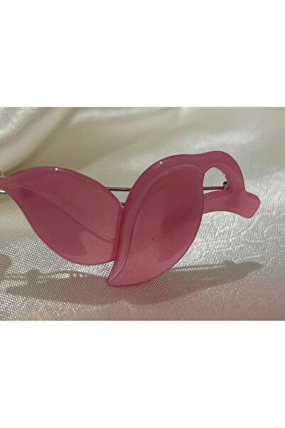 Ss Valiant Accessory yaprak desenli klipsli pembe toka