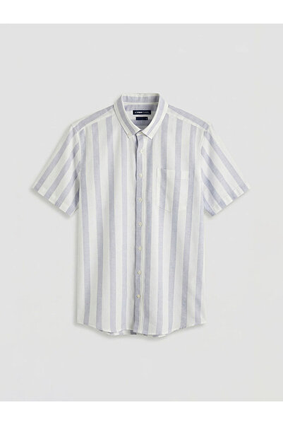 LC Waikiki White Regular Fit Striped Dobby Men's Shirt