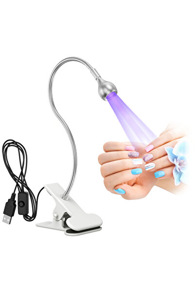 Aiseely 3W USB UV Glue Curing Lamp Nail Dryer LED Nail Lamp with Clip and Swi...