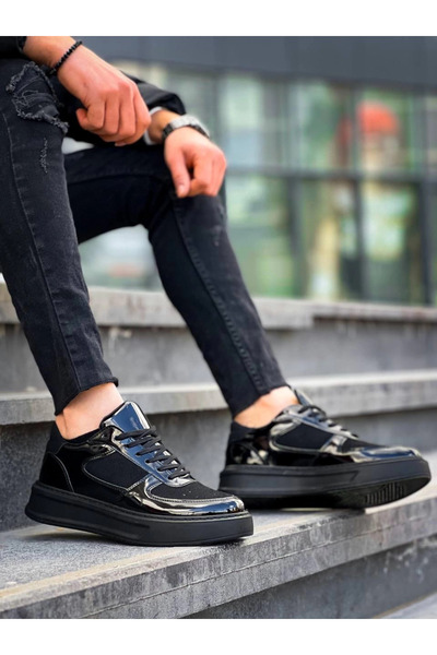 ZENGEZUR MALL Lvsqvr Kb-X8 Kuback Black Patent Leather High Black Sole Casual...