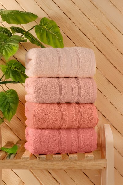 DNZGÜLCAN Lera 4-Piece 30X50 Towel Set Hand Face Kitchen Towels |   100% Cotton - Quick Dry - Soft