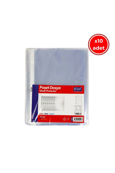 KRAF XL Папка-конверт, 10 штук, упаковка по 100 штук, розмір А4, прозора