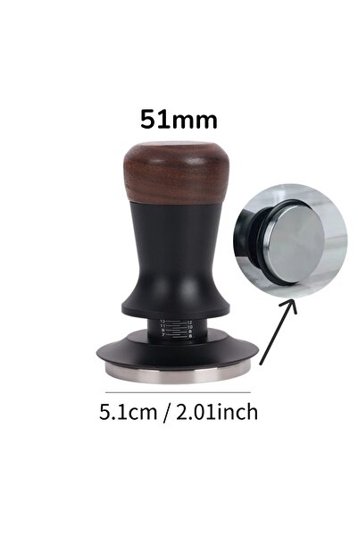 choice2 Flat bottom-51mm 51/53/58mm Walnut Wood Coffee Tamper - Manual Espres...
