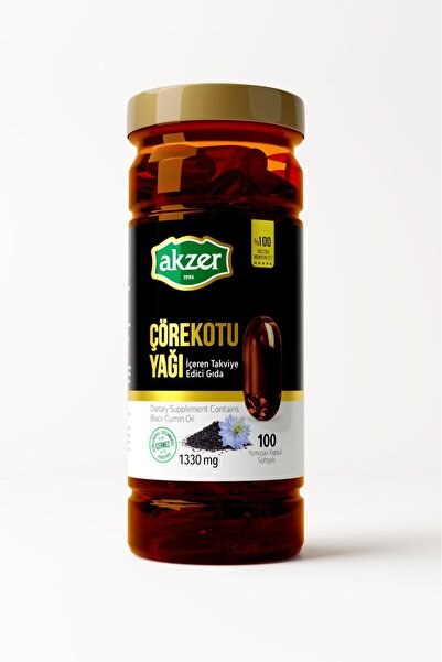 Akzer Çörekotu Yağı İçeren Takviye Edici Gıda 1000 mg 100 Softjel