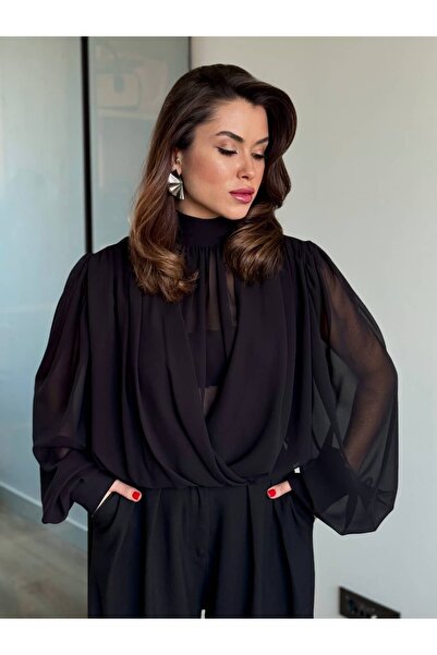 ROUPAS COLLECTİON Şifon Büzgü Detay Bluz