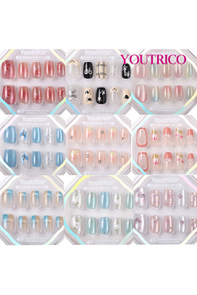 Youtrico Press On False Nails,Blind box random 4 boxes