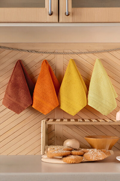 DNZGÜLCAN Lera 4-Piece 30X50 Towel Set Hand Face Kitchen Towels |   100% Cott...