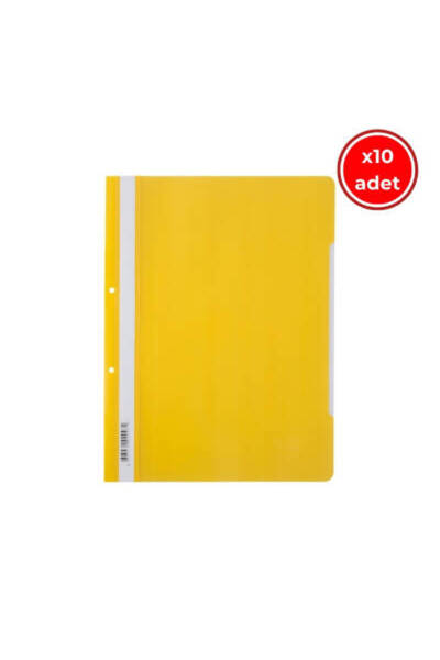 KRAF Скрепки, 10 штук, упаковка по 50 штук, A4, 2 отверстия, желтые