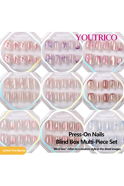 Youtrico Press On False Nails,Blind box random 1 box