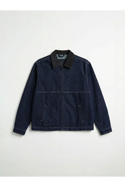 LC Waikiki Ανδρικό τζιν μπουφάν Indigo Comfortable Fit