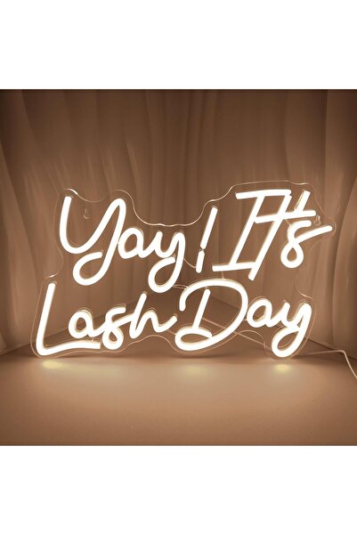 Slasa Lash Day Neon Sign Warm White LED – Wall Decor for Salon & Beauty Room