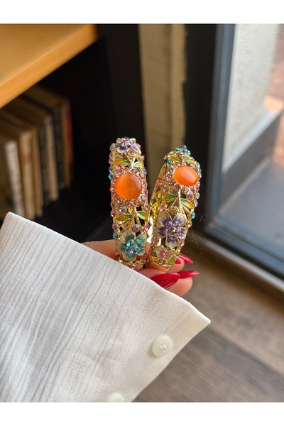 HOUSEKİ Orange Stone Inlaid Handcuff Wrist