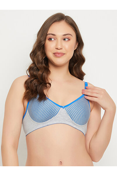 Clovia By Styli Non-Padded Non-Wired Full Coverage Striped Spacer Cup T-shirt...