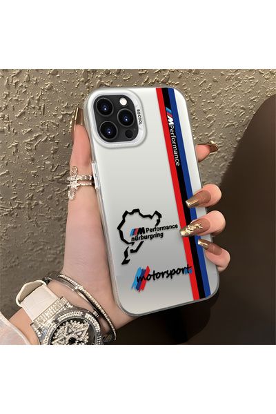 Hontinga iPhone 16 Pro Max Compatible Bmw Patterned Silicone Edge Hard Back A...