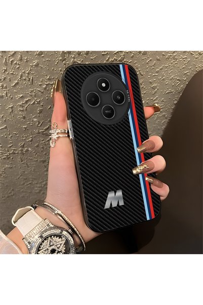 Hontinga Xiaomi Redmi 14C Uyumlu BMW Desenli Silikon Kenar Sert Arka Anti Düş...