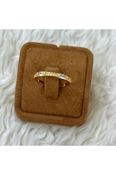 Store 18 Numara Lüks Baget Kesim Işıltılı Zirkon Taşlı Çelik Yüzük Kararmaz Ç...