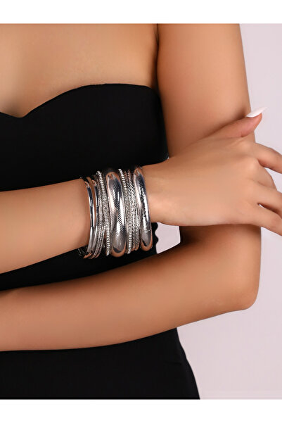 Take Two By Styli Set of 9 - Textured Bangles