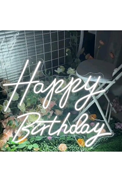 Slasa لافتة نيون LED مكتوب عليها "عيد ميلاد سعيد" مقاس 60 × 43 سم - ديكور لحف...