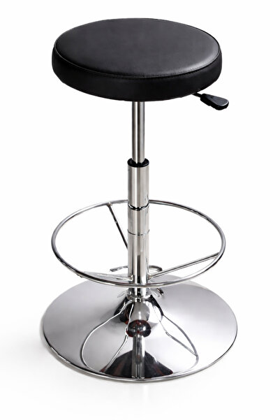 EVOFİSDUNYASİ Tiny Siyah Çemberli Amortisörlü Bar Taburesi