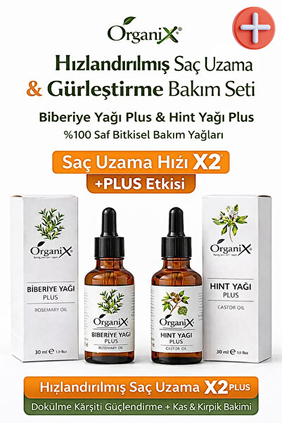 Organix Biberiye ve Hint Yağı - Plus %100 Doğal – Saç Dökülmesine Karşı Bakım...