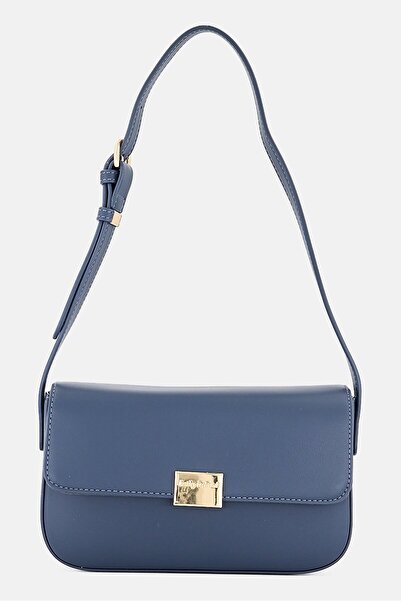 Kathy Ireland حقيبة كتف نسائية بشعار ماركة، لون أزرق ترابي