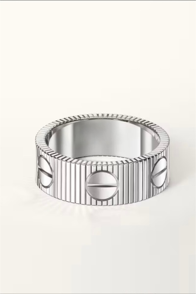 Vi store Steel Silver Love Ring