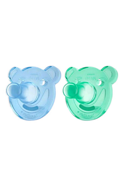BSMBIOO Soothie Pacifier, Pack of 2 - Bear Shape, Blue/Green