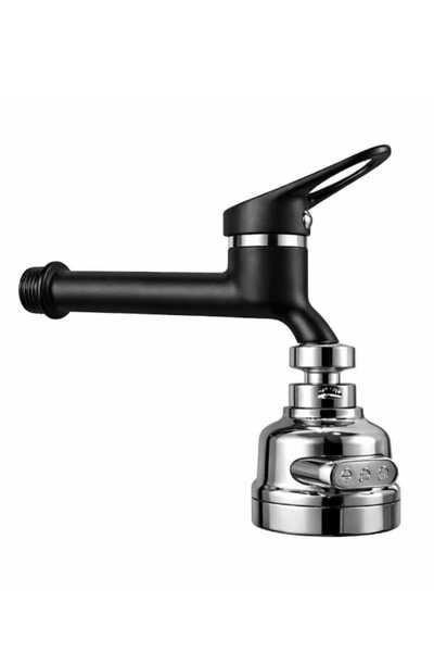 luxury faucet صنبور مرحاض طويل من الكروم الأسود مع رأس متحرك بثلاث وظائف - صن...